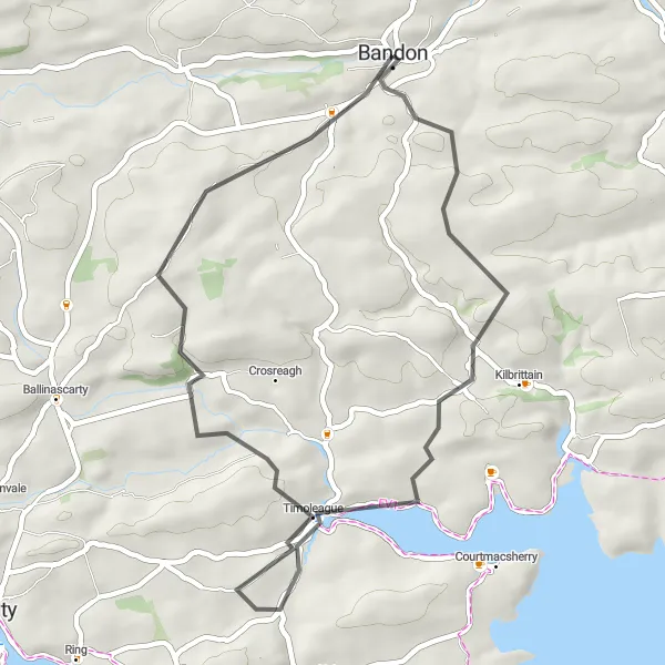 Map miniature of "The Timoleague Adventure" cycling inspiration in Southern, Ireland. Generated by Tarmacs.app cycling route planner