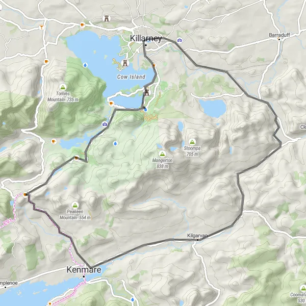 Map miniature of "Nature and Farm Route" cycling inspiration in Southern, Ireland. Generated by Tarmacs.app cycling route planner