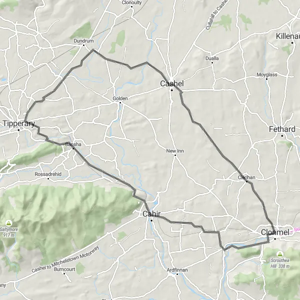 Map miniature of "Kilmacomma Hill Loop" cycling inspiration in Southern, Ireland. Generated by Tarmacs.app cycling route planner
