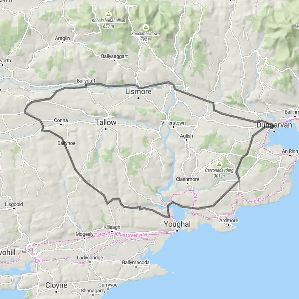 Map miniature of "Copper Alley and Ancient Towns" cycling inspiration in Southern, Ireland. Generated by Tarmacs.app cycling route planner