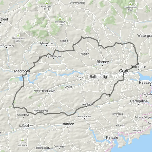Map miniature of "West Cork Adventure" cycling inspiration in Southern, Ireland. Generated by Tarmacs.app cycling route planner