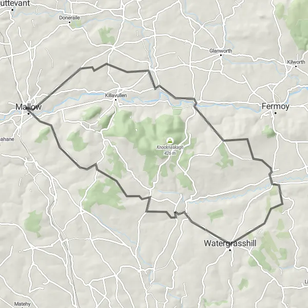 Map miniature of "Historical Journey" cycling inspiration in Southern, Ireland. Generated by Tarmacs.app cycling route planner