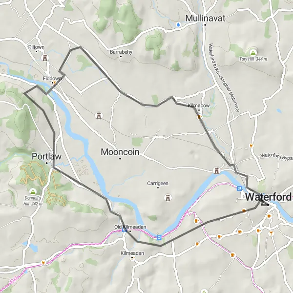 Map miniature of "Waterford History Tour" cycling inspiration in Southern, Ireland. Generated by Tarmacs.app cycling route planner