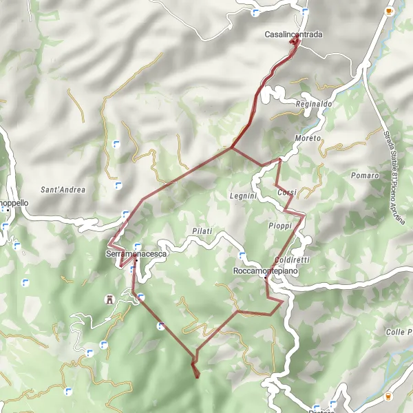 Miniature de la carte de l'inspiration cycliste "La Boucle Gravel d'Aventura" dans la Abruzzo, Italy. Générée par le planificateur d'itinéraire cycliste Tarmacs.app