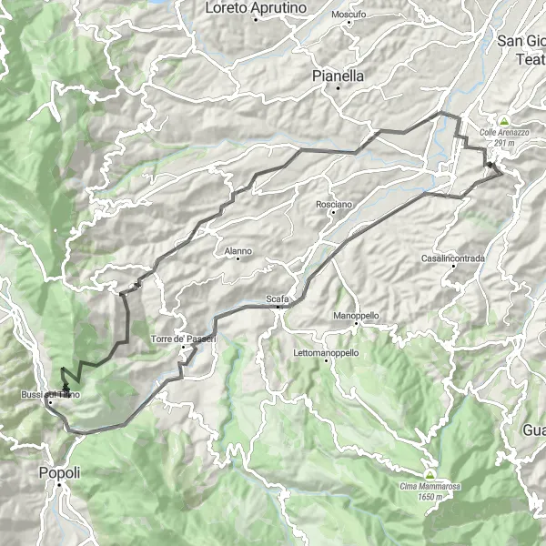 Miniatura della mappa di ispirazione al ciclismo "Alla scoperta di Chieti e dintorni in bicicletta" nella regione di Abruzzo, Italy. Generata da Tarmacs.app, pianificatore di rotte ciclistiche