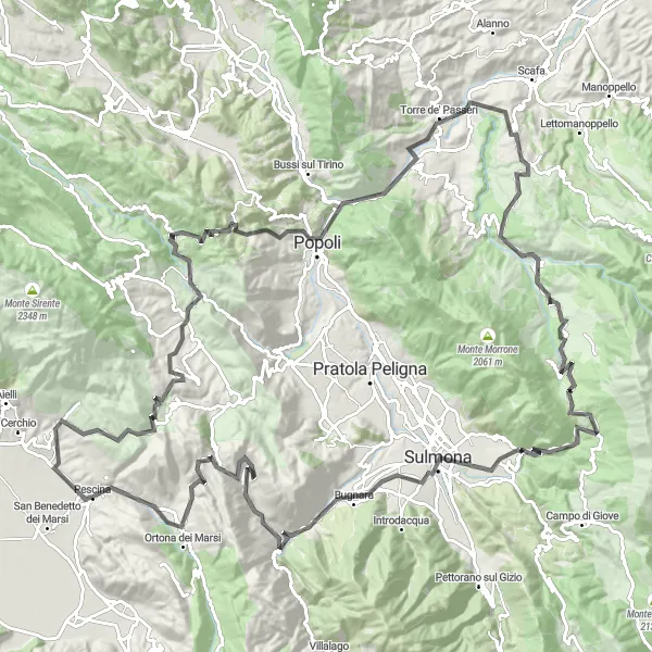 Miniatura mapy "Wyzwanie w Górach Marsyjskich 2.0" - trasy rowerowej w Abruzzo, Italy. Wygenerowane przez planer tras rowerowych Tarmacs.app