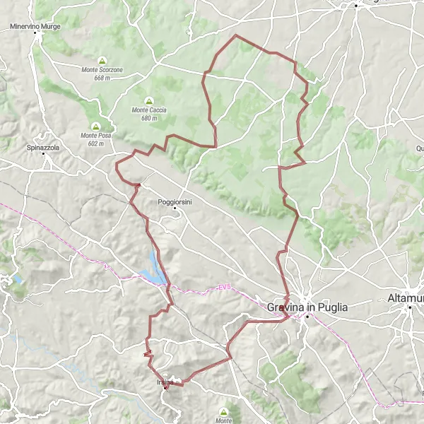 Miniatura della mappa di ispirazione al ciclismo "Escursione Gravel a Serra Lamascesciola" nella regione di Basilicata, Italy. Generata da Tarmacs.app, pianificatore di rotte ciclistiche