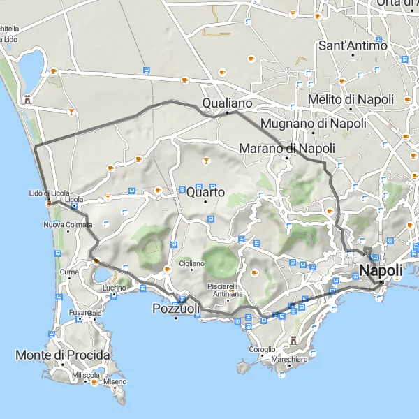 Map miniature of "San Ferdinando Loop" cycling inspiration in Campania, Italy. Generated by Tarmacs.app cycling route planner