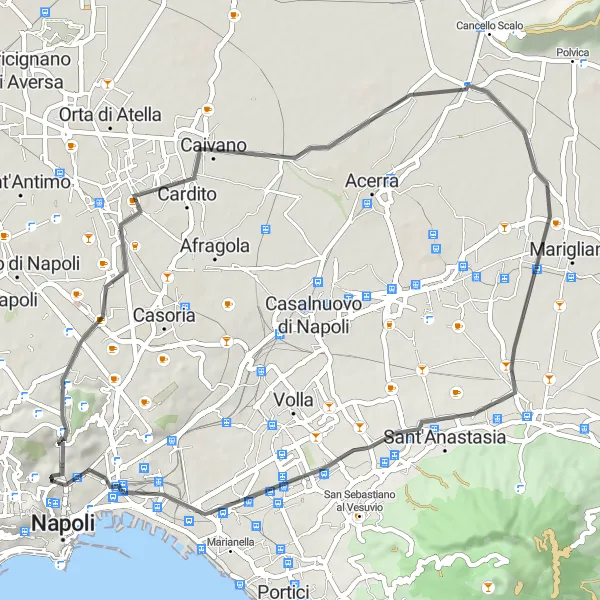 Miniatura della mappa di ispirazione al ciclismo "Giro in bicicletta tra Avvocata e Belvedere" nella regione di Campania, Italy. Generata da Tarmacs.app, pianificatore di rotte ciclistiche