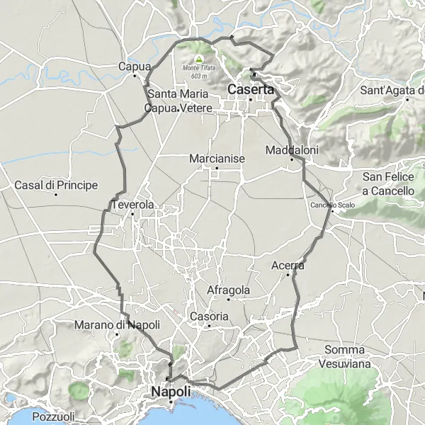 Miniatura della mappa di ispirazione al ciclismo "Giro in bicicletta tra Avvocata e Porta Nolana" nella regione di Campania, Italy. Generata da Tarmacs.app, pianificatore di rotte ciclistiche