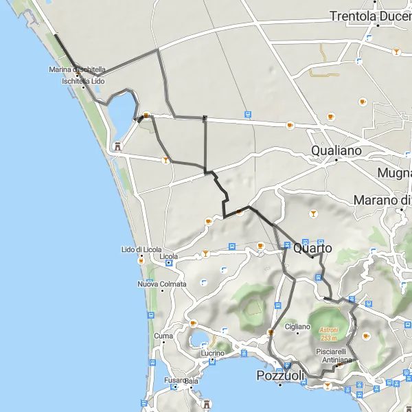 Miniatura della mappa di ispirazione al ciclismo "Giro in Bicicletta da Bagnoli a Montagna Spaccata" nella regione di Campania, Italy. Generata da Tarmacs.app, pianificatore di rotte ciclistiche