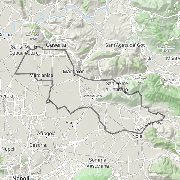 Miniatura della mappa di ispirazione al ciclismo "Giro in bicicletta tra Baiano e Avella" nella regione di Campania, Italy. Generata da Tarmacs.app, pianificatore di rotte ciclistiche