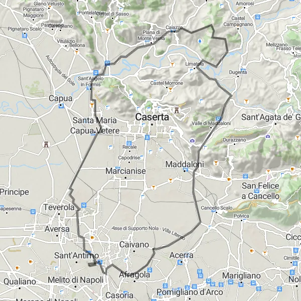 Miniatura della mappa di ispirazione al ciclismo "Giro cicloturistico tra Casandrino e Afragola" nella regione di Campania, Italy. Generata da Tarmacs.app, pianificatore di rotte ciclistiche