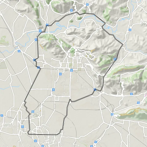 Map miniature of "Discovering Historic Landmarks" cycling inspiration in Campania, Italy. Generated by Tarmacs.app cycling route planner