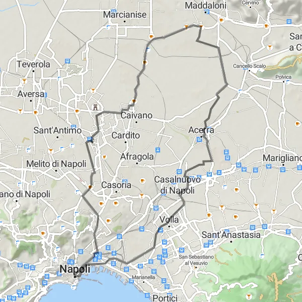 Miniatura della mappa di ispirazione al ciclismo "Tour culturale di Chiaia" nella regione di Campania, Italy. Generata da Tarmacs.app, pianificatore di rotte ciclistiche
