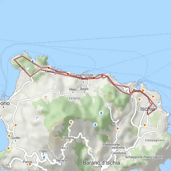 Miniatura della mappa di ispirazione al ciclismo "Roero Island Gravel Bike Experience" nella regione di Campania, Italy. Generata da Tarmacs.app, pianificatore di rotte ciclistiche