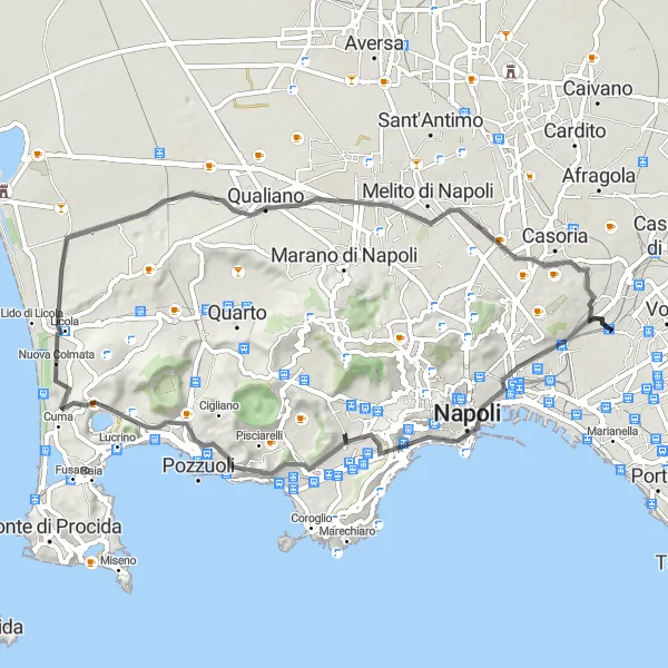 Miniatura della mappa di ispirazione al ciclismo "Circuito delle Terme" nella regione di Campania, Italy. Generata da Tarmacs.app, pianificatore di rotte ciclistiche