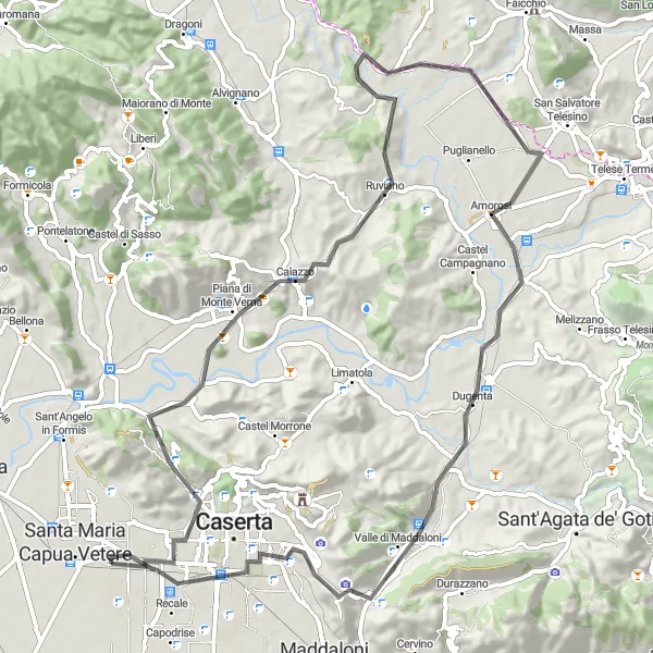 Map miniature of "Discover the Towns of Benevento" cycling inspiration in Campania, Italy. Generated by Tarmacs.app cycling route planner