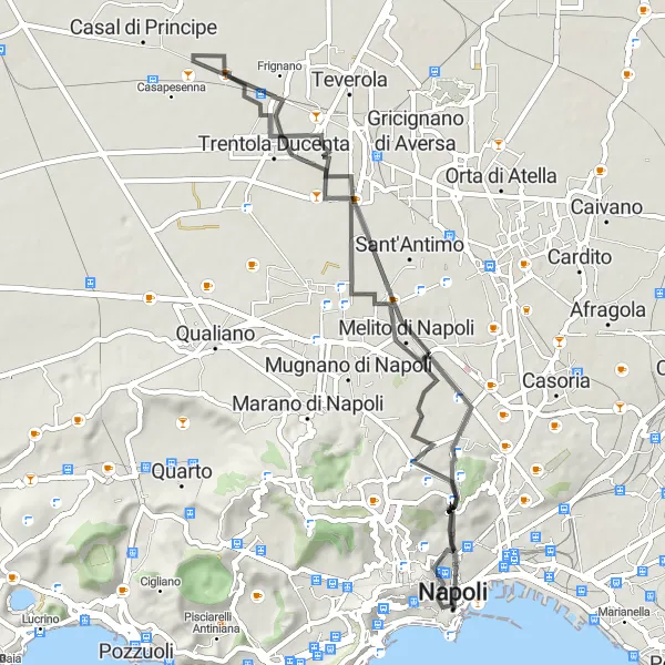Map miniature of "Avvocata Loop" cycling inspiration in Campania, Italy. Generated by Tarmacs.app cycling route planner