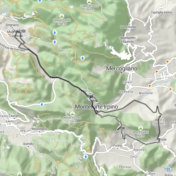 Miniatura della mappa di ispirazione al ciclismo "Percorso cicloturistico road a Quadrelle - Buena vista Campania" nella regione di Campania, Italy. Generata da Tarmacs.app, pianificatore di rotte ciclistiche