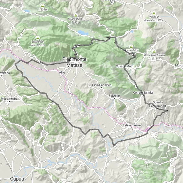 Map miniature of "The Ultimate Cycling Challenge" cycling inspiration in Campania, Italy. Generated by Tarmacs.app cycling route planner