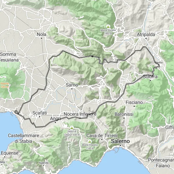 Miniatura della mappa di ispirazione al ciclismo "Tour in bici da Torre Annunziata a Torre Annunziata" nella regione di Campania, Italy. Generata da Tarmacs.app, pianificatore di rotte ciclistiche