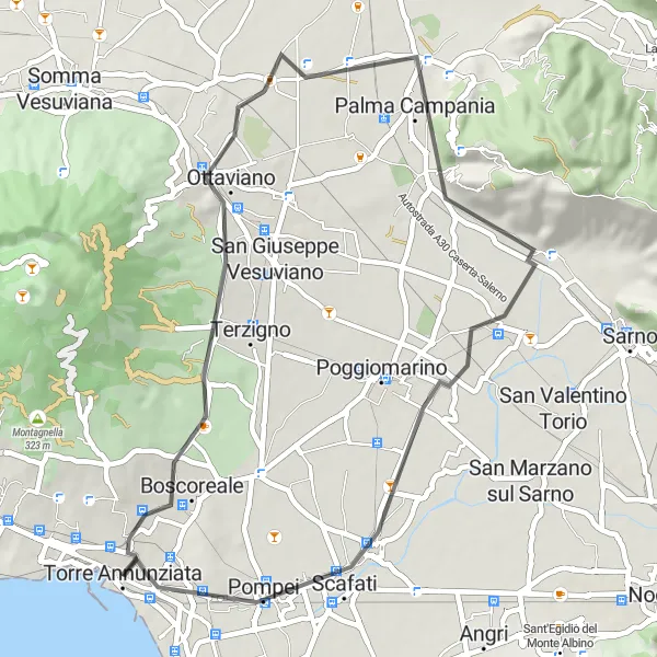 Miniatura della mappa di ispirazione al ciclismo "Giro in Bicicletta tra Torre Annunziata e Scafati" nella regione di Campania, Italy. Generata da Tarmacs.app, pianificatore di rotte ciclistiche