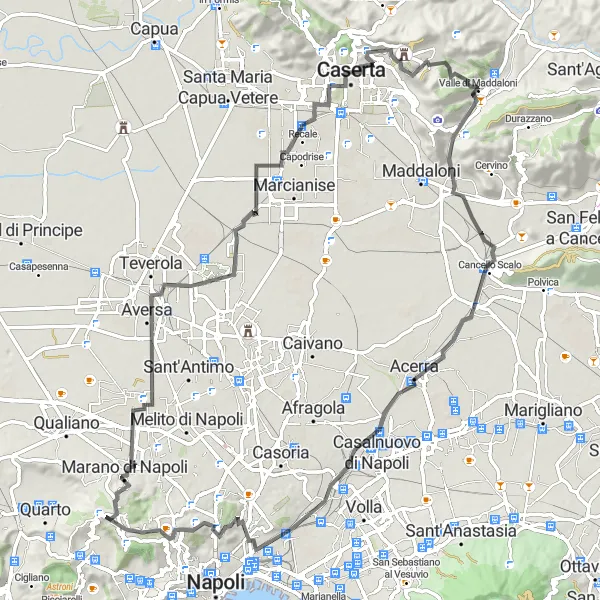 Map miniature of "The Ultimate Campania Cycling Challenge" cycling inspiration in Campania, Italy. Generated by Tarmacs.app cycling route planner