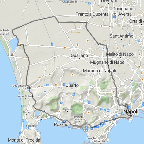 Miniatura della mappa di ispirazione al ciclismo "Giro in bici da Vomero a San Ferdinando" nella regione di Campania, Italy. Generata da Tarmacs.app, pianificatore di rotte ciclistiche