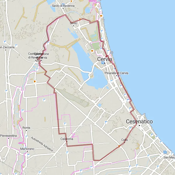 Zemljevid v pomanjšavi "Pisignano in okolica" kolesarske inspiracije v Emilia-Romagna, Italy. Generirano z načrtovalcem kolesarskih poti Tarmacs.app