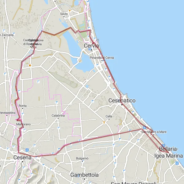 Miniatura mapy "Trasa Gravelowa do Bagnaroli" - trasy rowerowej w Emilia-Romagna, Italy. Wygenerowane przez planer tras rowerowych Tarmacs.app