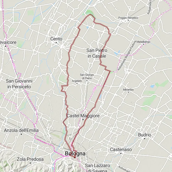 Miniatuurkaart van de fietsinspiratie "Historische bezienswaardigheden en prachtige natuur op gravelroutes" in Emilia-Romagna, Italy. Gemaakt door de Tarmacs.app fietsrouteplanner