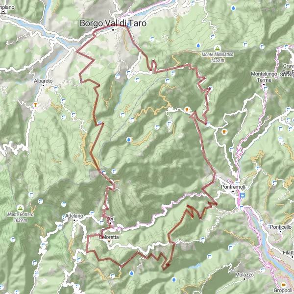 Miniatuurkaart van de fietsinspiratie "Borgo Val di Taro - Borgo Val di Taro Gravel Route" in Emilia-Romagna, Italy. Gemaakt door de Tarmacs.app fietsrouteplanner