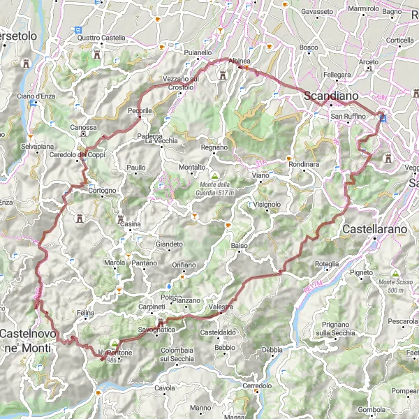 Karten-Miniaturansicht der Radinspiration "Abenteuerliches Gravelbiken in Emilia-Romagna" in Emilia-Romagna, Italy. Erstellt vom Tarmacs.app-Routenplaner für Radtouren