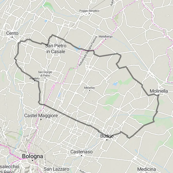 Karten-Miniaturansicht der Radinspiration "Eine gemütliche Fahrradtour durch Emilia-Romagna" in Emilia-Romagna, Italy. Erstellt vom Tarmacs.app-Routenplaner für Radtouren