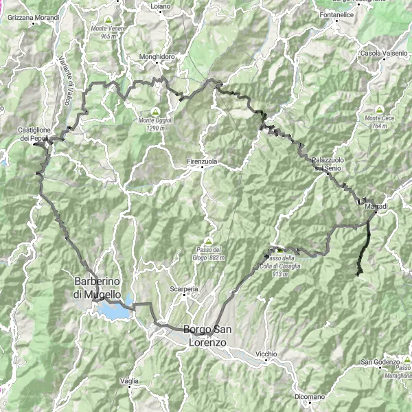 Kartminiatyr av "Utforsk Emilia-Romagnas naturskjønne ruter på sykkel" sykkelinspirasjon i Emilia-Romagna, Italy. Generert av Tarmacs.app sykkelrutoplanlegger