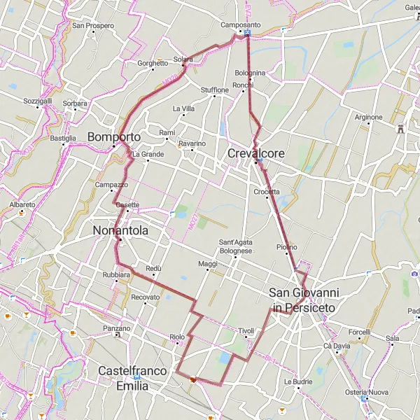 Miniatuurkaart van de fietsinspiratie "Ontdek de Schoonheid van Emilia-Romagna Gravelroutes" in Emilia-Romagna, Italy. Gemaakt door de Tarmacs.app fietsrouteplanner