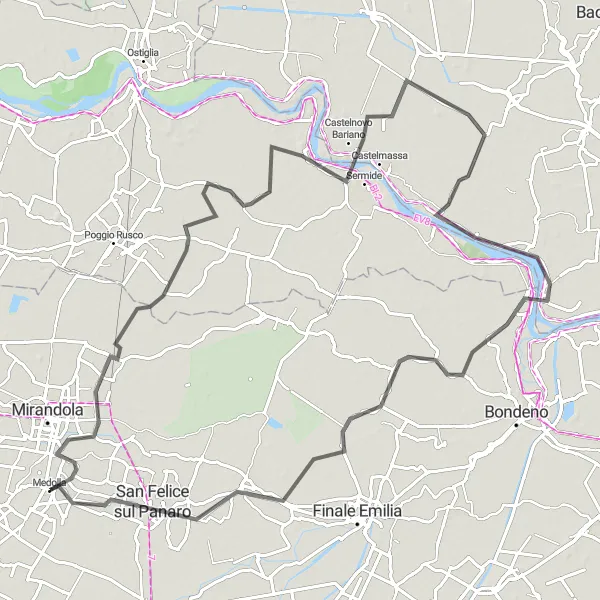 Miniatura mapy "Trasa: Medolla - San Felice sul Panaro" - trasy rowerowej w Emilia-Romagna, Italy. Wygenerowane przez planer tras rowerowych Tarmacs.app