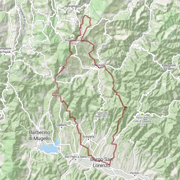 Miniaturní mapa "Gravelový výlet krajinou Emilia-Romagna" inspirace pro cyklisty v oblasti Emilia-Romagna, Italy. Vytvořeno pomocí plánovače tras Tarmacs.app