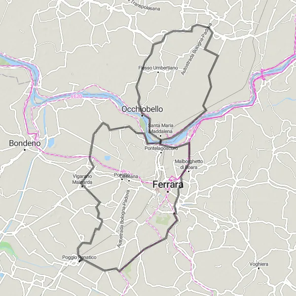 Miniatuurkaart van de fietsinspiratie "Verrassende Dorpen en Geschiedenis" in Emilia-Romagna, Italy. Gemaakt door de Tarmacs.app fietsrouteplanner