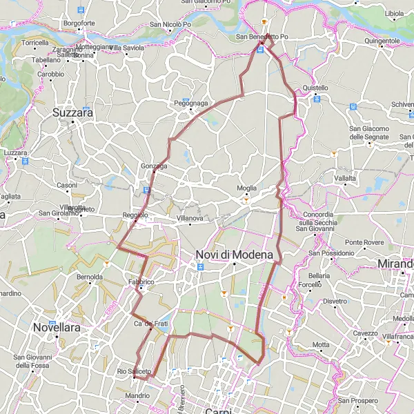 Karten-Miniaturansicht der Radinspiration "Die Naturrundfahrt durch die Region" in Emilia-Romagna, Italy. Erstellt vom Tarmacs.app-Routenplaner für Radtouren