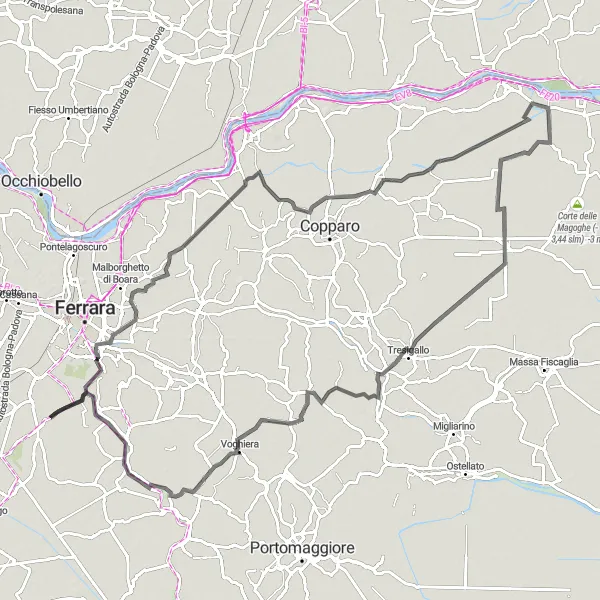 Map miniature of "San Martino-EmiliaRoute 1" cycling inspiration in Emilia-Romagna, Italy. Generated by Tarmacs.app cycling route planner