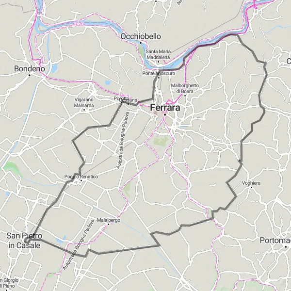 Karten-Miniaturansicht der Radinspiration "Historische Rundtour" in Emilia-Romagna, Italy. Erstellt vom Tarmacs.app-Routenplaner für Radtouren