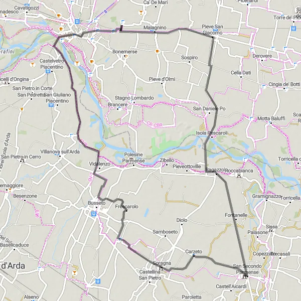 Miniatuurkaart van de fietsinspiratie "Verkenningsrit naar Pizzo" in Emilia-Romagna, Italy. Gemaakt door de Tarmacs.app fietsrouteplanner