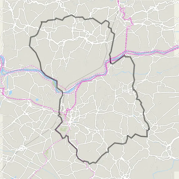 Mapa miniatúra "Poklady rieky Po a jeho okolia" cyklistická inšpirácia v Emilia-Romagna, Italy. Vygenerované cyklistickým plánovačom trás Tarmacs.app