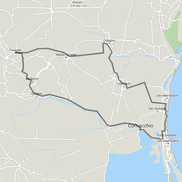 Miniatura della mappa di ispirazione al ciclismo "Itinerario Ciclistico tra Massa e Domus Tua" nella regione di Emilia-Romagna, Italy. Generata da Tarmacs.app, pianificatore di rotte ciclistiche