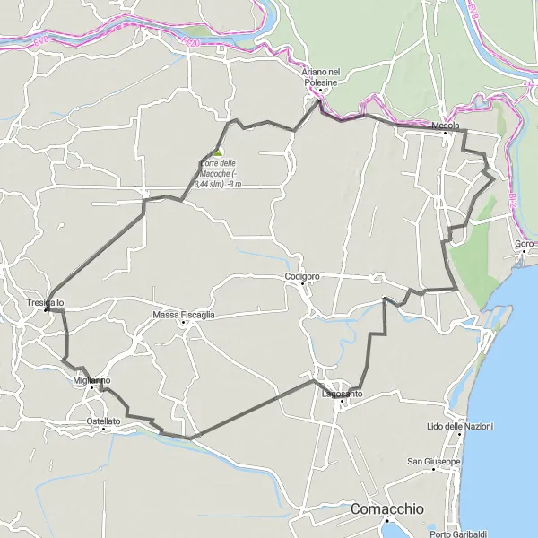 Miniatura mapy "Trasa do Mesoli i Vaccolino" - trasy rowerowej w Emilia-Romagna, Italy. Wygenerowane przez planer tras rowerowych Tarmacs.app