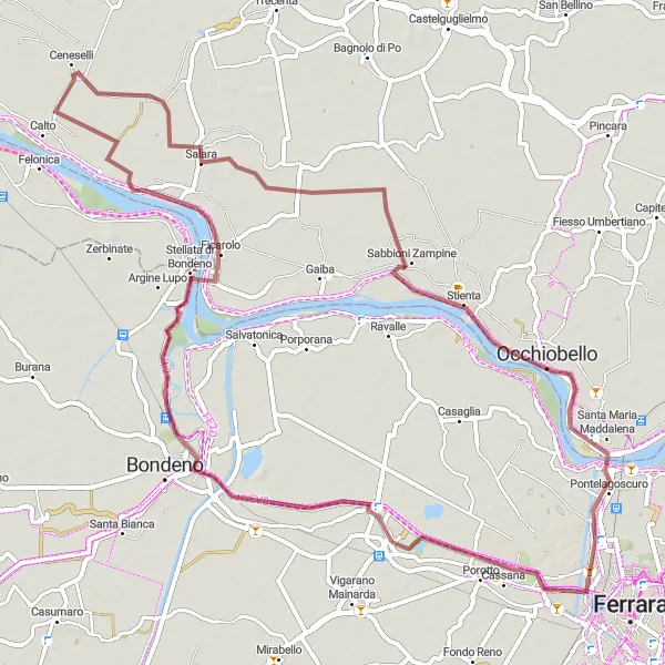 Miniaturekort af cykelinspirationen "Gruscykeltur gennem det skønne Emilia-Romagna" i Emilia-Romagna, Italy. Genereret af Tarmacs.app cykelruteplanlægger