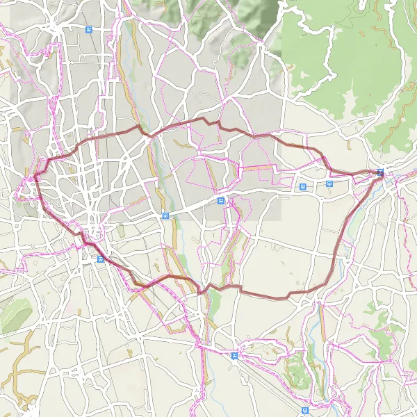 Map miniature of "Gravel Ride to Povoletto and Udine" cycling inspiration in Friuli-Venezia Giulia, Italy. Generated by Tarmacs.app cycling route planner