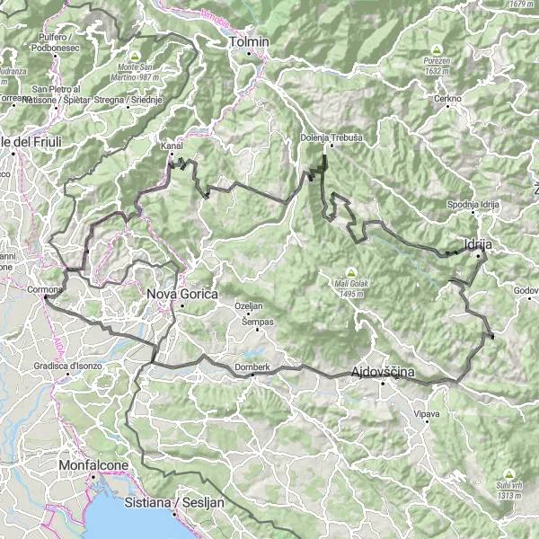 Map miniature of "Cormons to Capriva del Friuli Route" cycling inspiration in Friuli-Venezia Giulia, Italy. Generated by Tarmacs.app cycling route planner